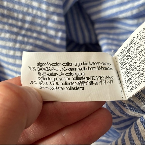 Zara Midi Dress Stripe Size Small New Blue White - Picture 10 of 10